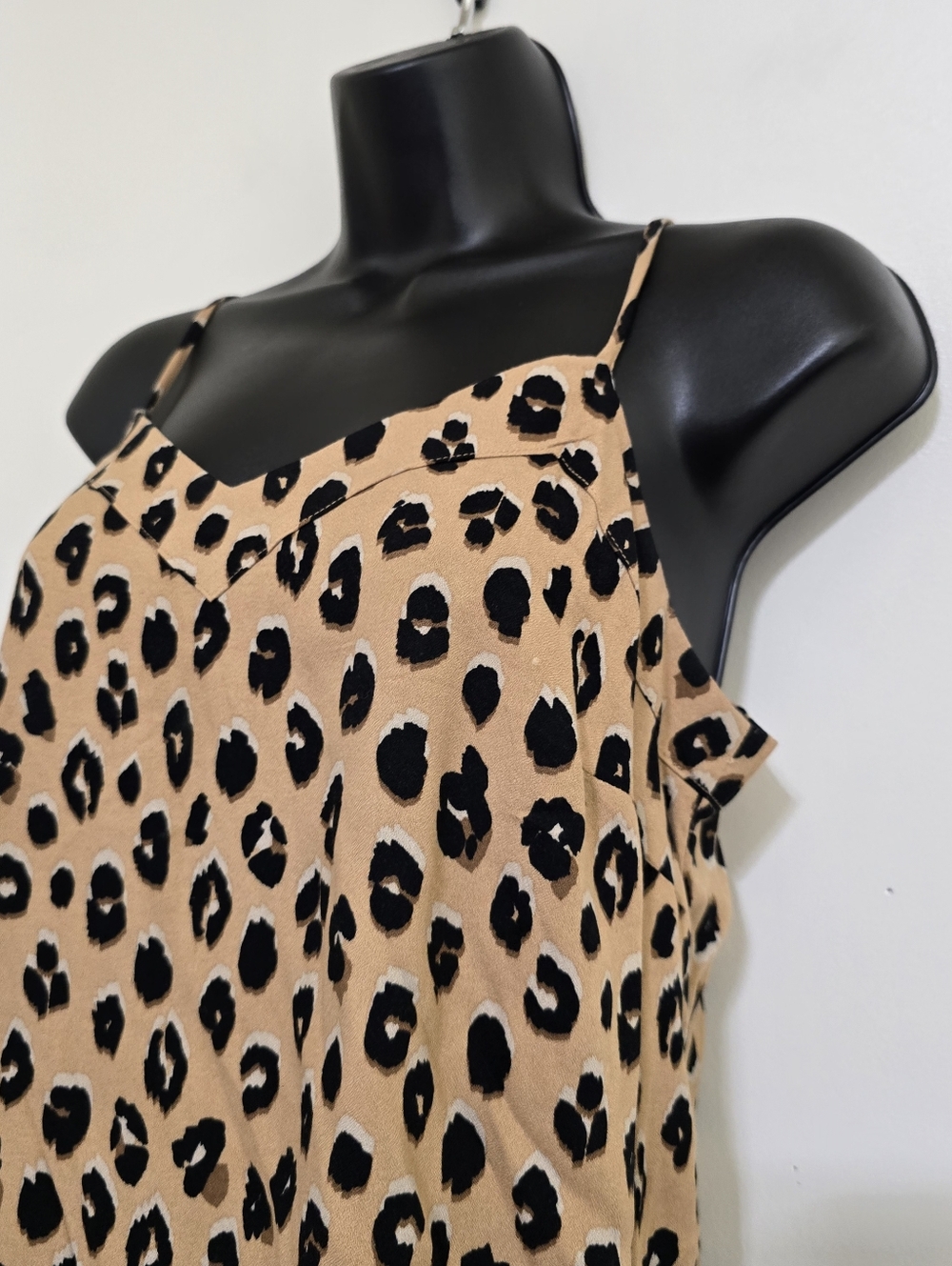A‎ NEW DAY size Small Leopard Print Cami Tank Tan Black - Picture 5 of 8